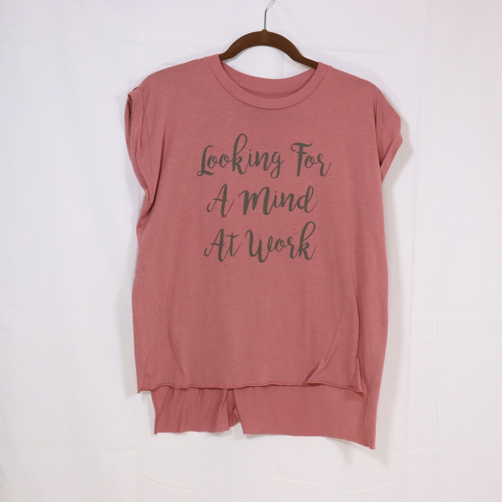 Hamilton Graphic Muscle Tee Small‎ Pink Womens Mind At Work Broadway Musical